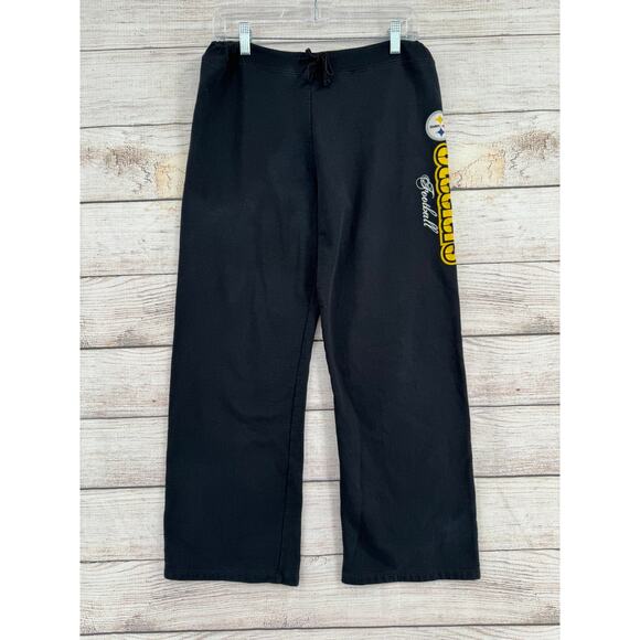 NFL Team Apparel Pittsburgh Steelers Sweatpants Womens Medium Black Yellow - Picture 1 of 12